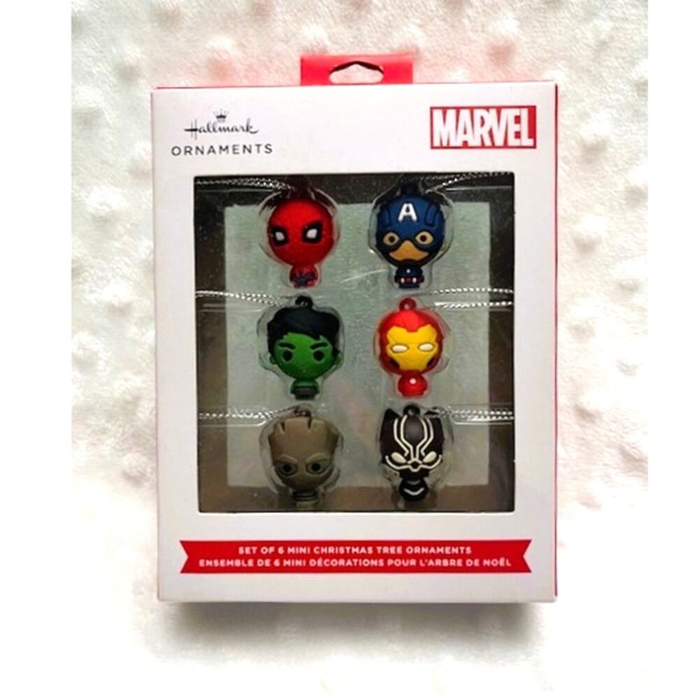 Hallmark  2024 Marvel Set of 6 Mini Tree Ornaments-NIB